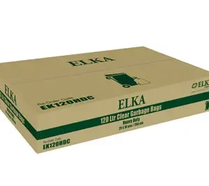 ELKA 120L CLEAR HEAVY DUTY GARBAGE BAGS CARTON OF 250 (ROLL)