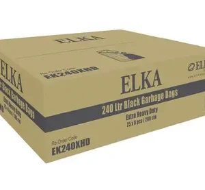 ELKA 240L EXTRA HEAVY DUTY GARBAGE BAGS CARTON OF 100 (ROLL)