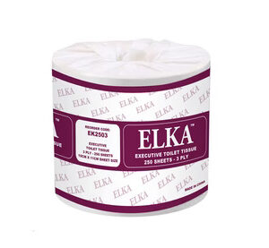 ELKA 3 PLY 250 SHEET EXECUTIVE TOILET PAPER CARTON OF 48