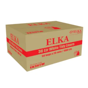 ELKA 36L WHITE TIDY LINERS ON ROLLS CARTON OF 1000 (ROLL)