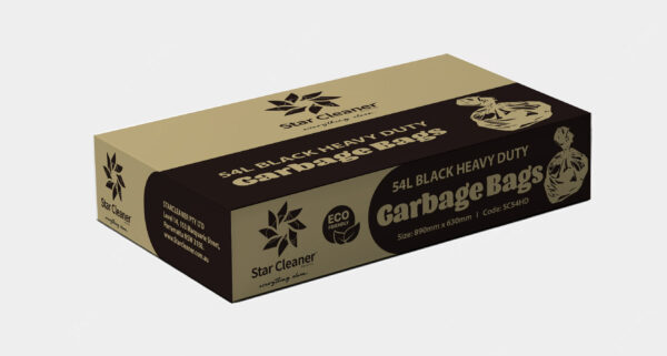 54L Black Heavy Duty Garbage Bags 890mm x 630mm