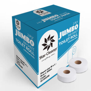 SC 2 Ply Jumbo 300 Sheet Toilet Paper Roll Pack 3D
