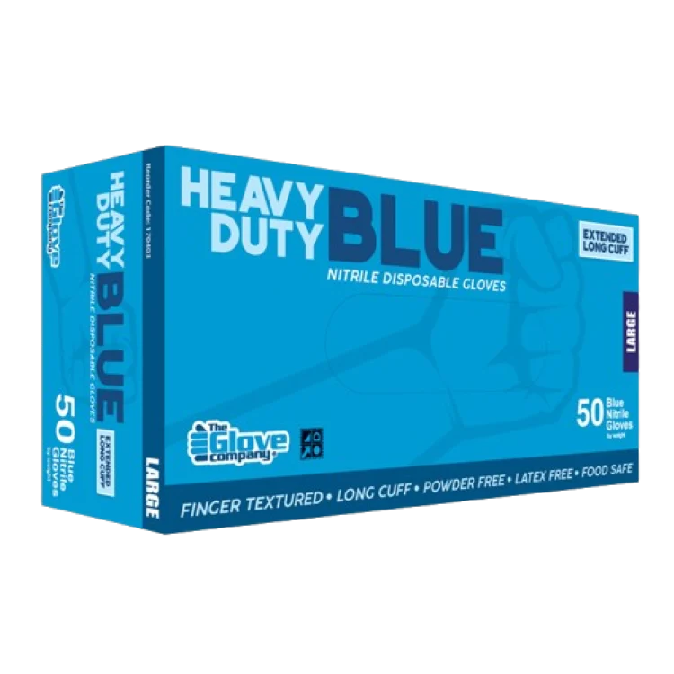 Heavy Duty Blue Nitrile Gloves