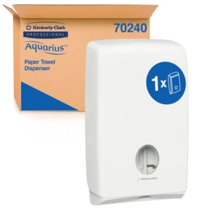 AQUARIUS 70240 Compact Hand Towel Dispenser, White Lockable ABS Plastic, Compatible with 4440, 5855, 5856 & 4444 Codes