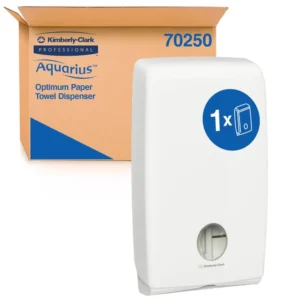 AQUARIUS 70250 Optimum Hand Towel Dispenser, White Lockable ABS Plastic, Compatible with 4455, 4456, 4457 & 38000 Codes