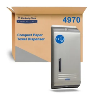 KCP 4970 Compact Hand Towel Dispenser, Lockable Stainless Steel, Compatible with 4440, 5855, 5856 & 4444 Codes