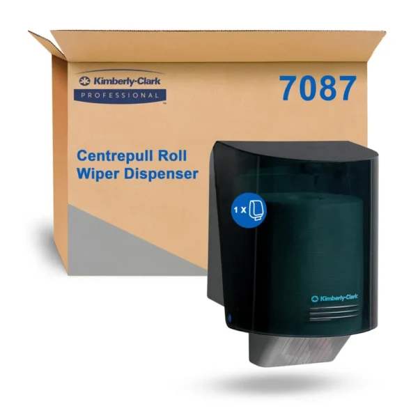 KCP 7087 Centrefeed Wiper Dispenser, Smoke Grey Lockable ABS Plastic, Compatible with 94120, 94121 & 94122 Codes