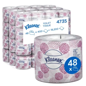 KLEENEX 4735 Toilet Tissue, White 2 Ply, 400 Sheets/Roll, 48 Rolls/Case