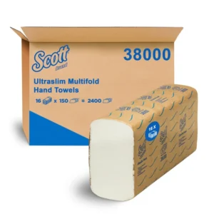 SCOTT Essential Ultraslim Hand Towel 38000, 24cmx21cm, 150 towels/pack, 16 packs/case