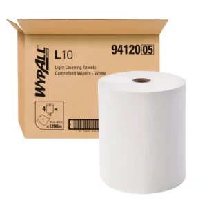 WYPALL 94120 L10 Heavy Duty Centrefeed Wiper, White 1 Ply 20cm x 38cm, 790 Wipers,300 Metres/Roll, 4 Rolls/Case