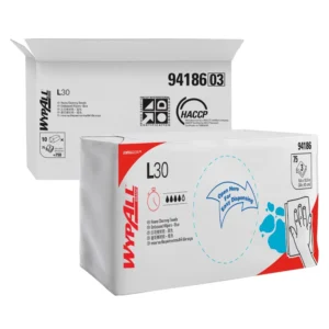 WYPALL 94186 L30 Embossed Wiper, Blue 3 Ply 42cm x 24cm, 75 Wipers/Pack, 10 Packs/Case