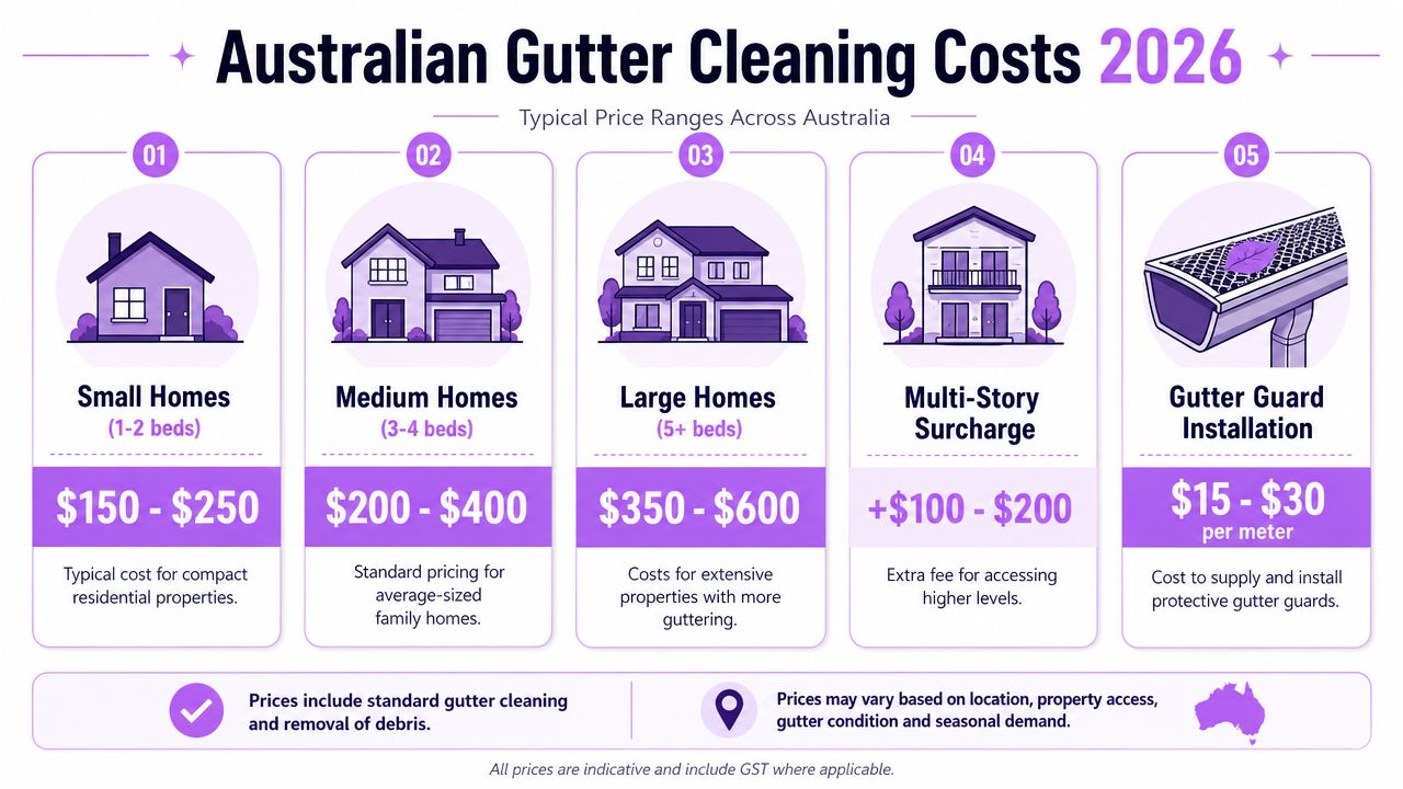 Australian Gutter Cleaning Price Ranges in 2026