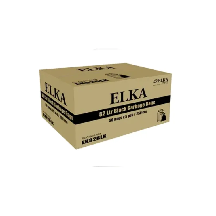 ELKA 82L Black Garbage Bags