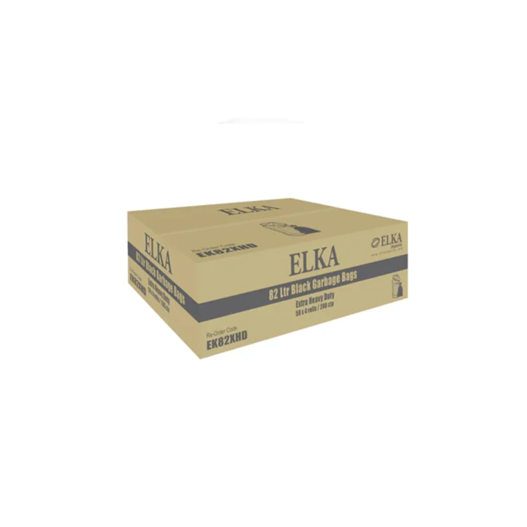 ELKA 82L Extra Heavy Duty Black Garbage Bags
